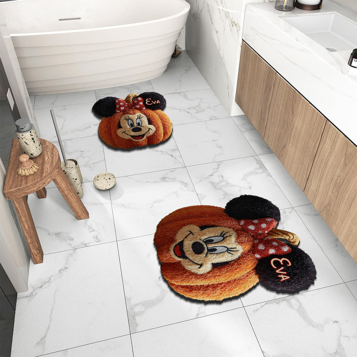 Magical Friends And Pumpkin Halloween Gift - Personalized Mouse Non-Slip Tufted Rug