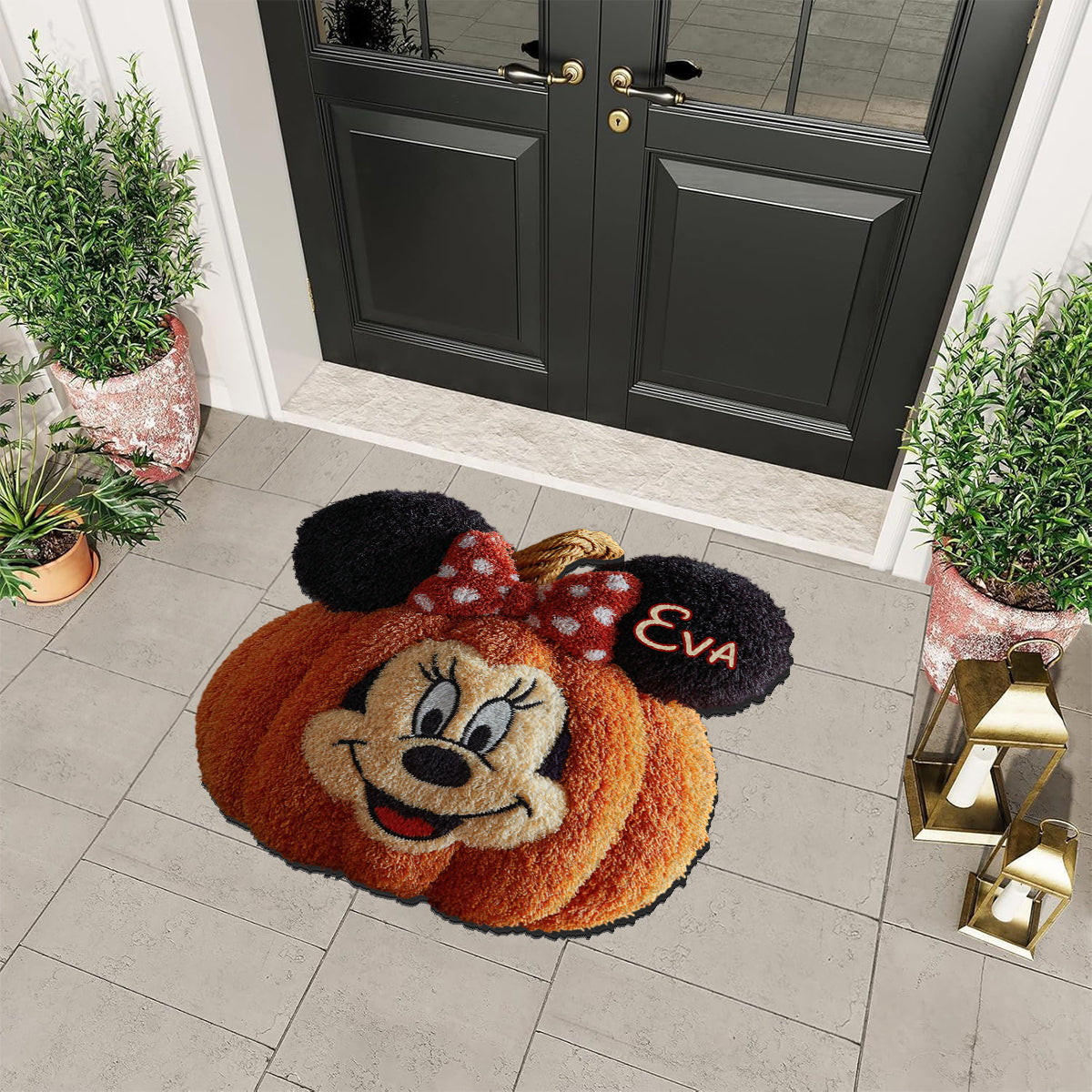 Magical Friends And Pumpkin Halloween Gift - Personalized Mouse Non-Slip Tufted Rug