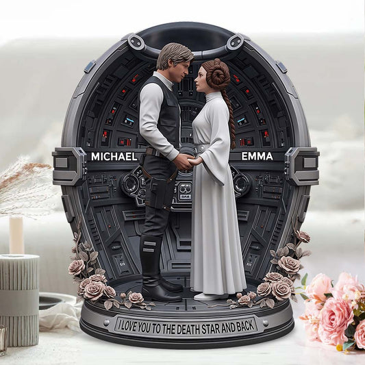 I Love You To The Death Star And Back - Personalized The Force Custom Shaped Acrylic Plaque