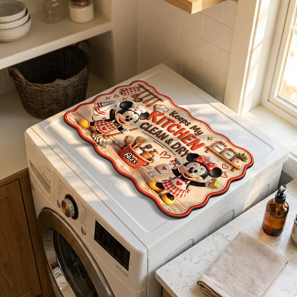 Cartoon Mouse Kitchen Mat - Personalized Mouse Drying Mat