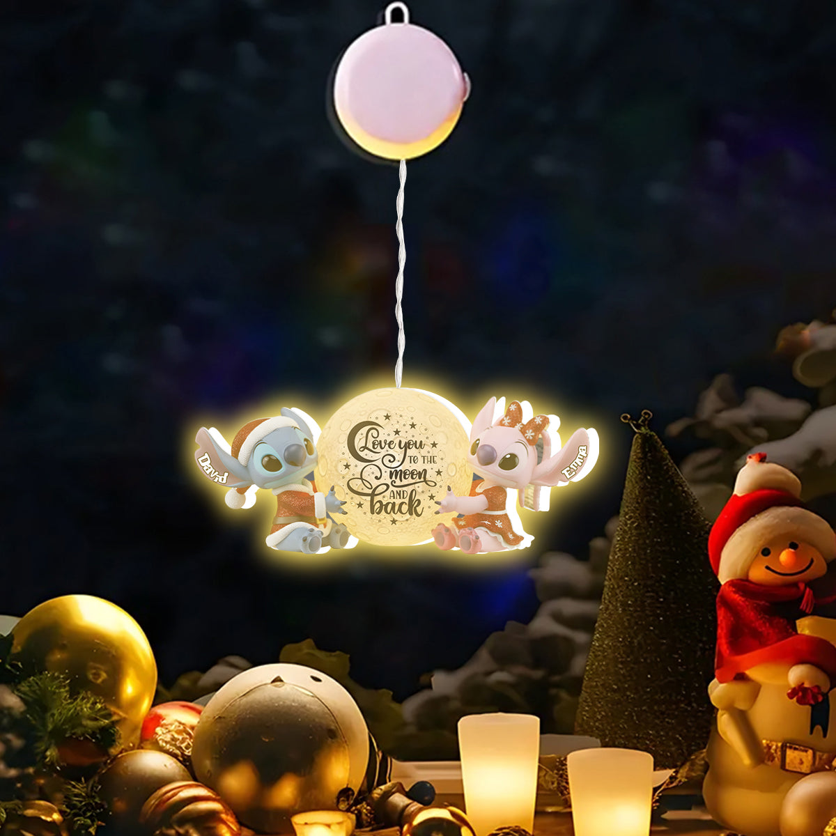 I Love You To The Moon And Back - Personalized Ohana LED Light Ornament