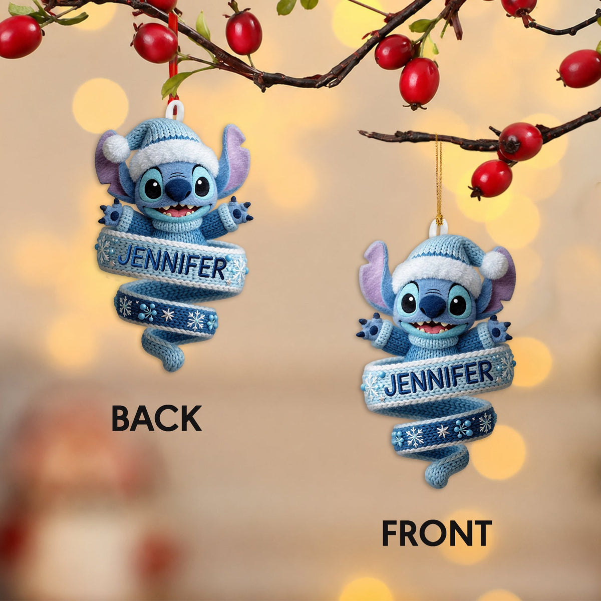 Merry Stitchmas - Personalized Ohana Plush Ornament