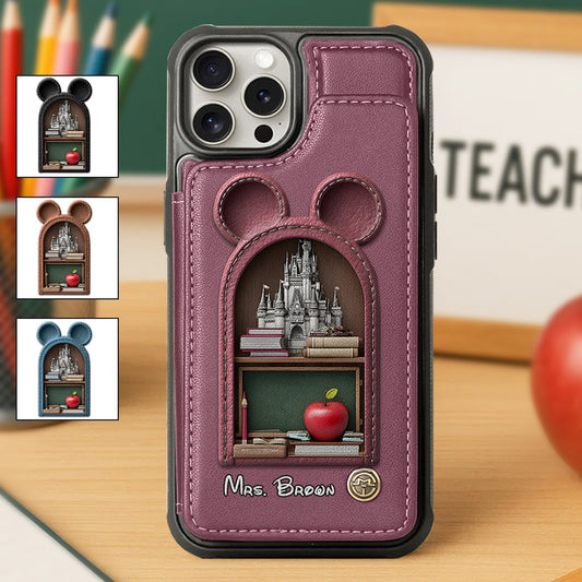Mouse Ears Teacher - Personalized Teacher Wallet Phone Case