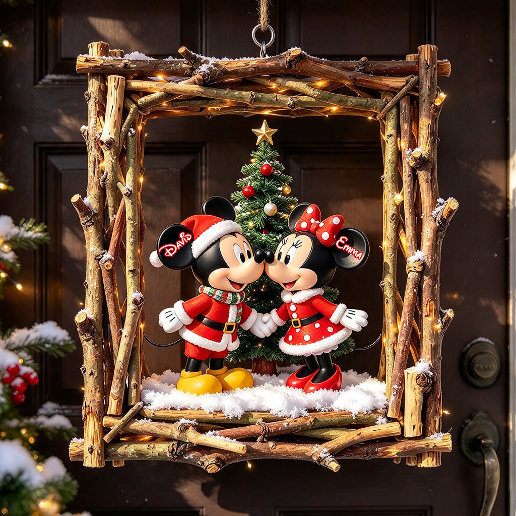 Merry Christmas - Personalized Mouse Custom Shaped Wood Sign