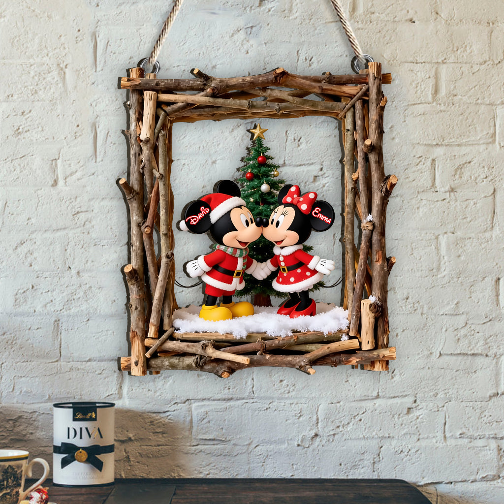 Merry Christmas - Personalized Mouse Custom Shaped Wood Sign