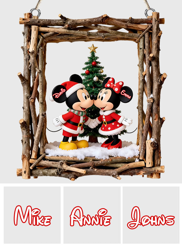 Merry Christmas - Personalized Mouse Custom Shaped Wood Sign