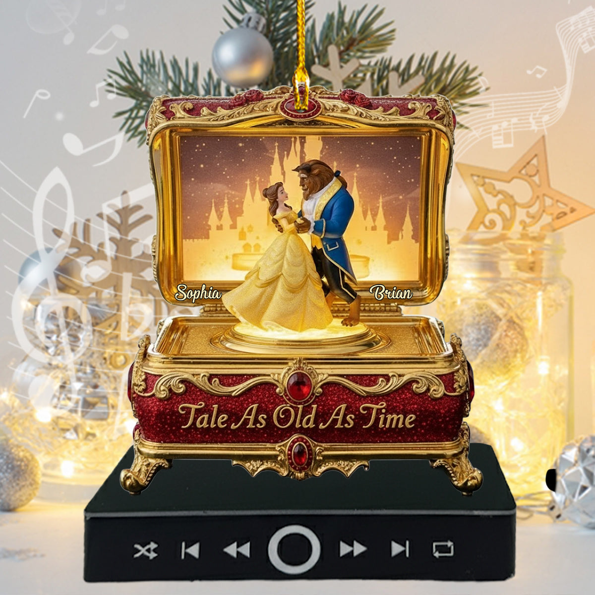 Tale As Old As Time - Personalized Couple Music Ornament