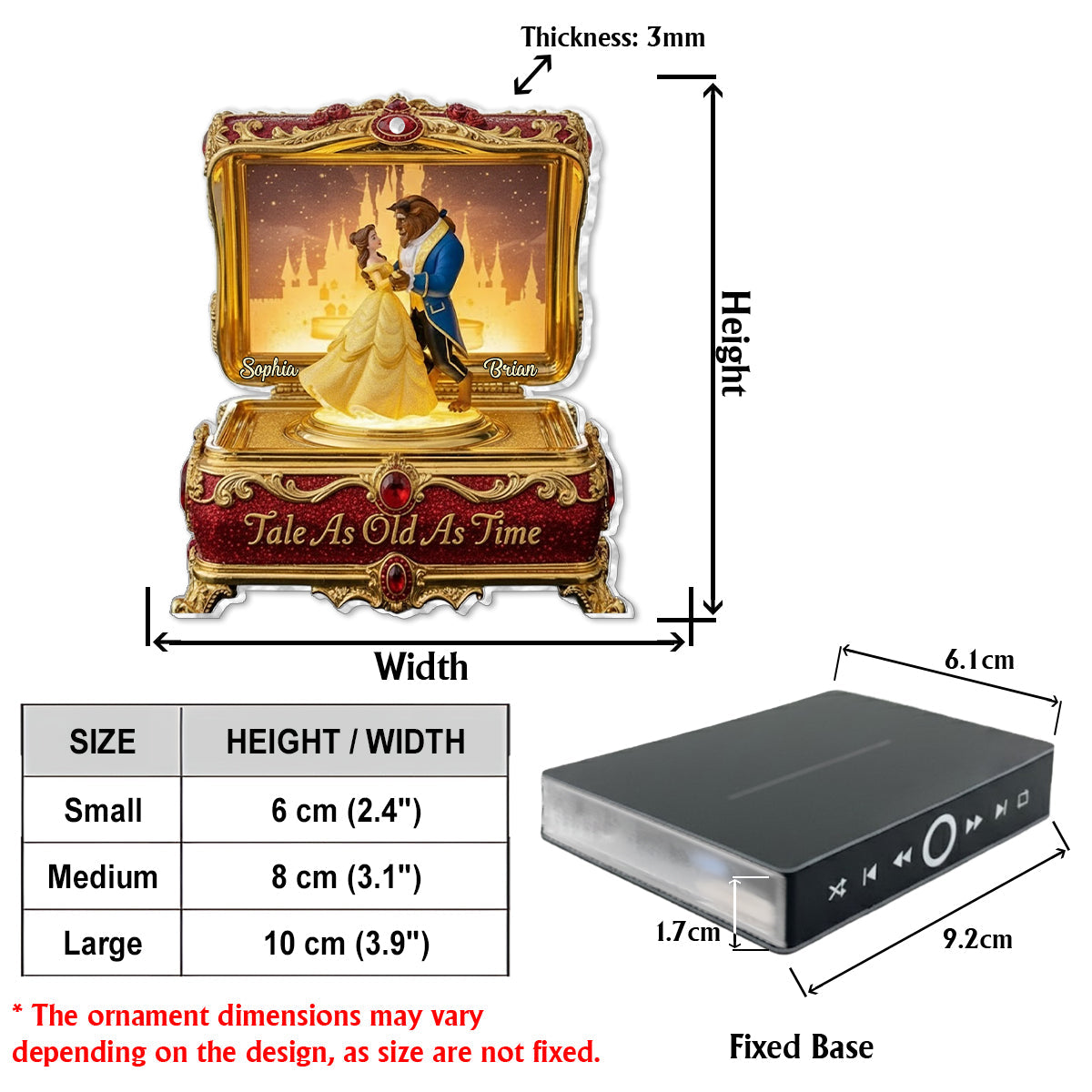 Tale As Old As Time - Personalized Couple Music Ornament