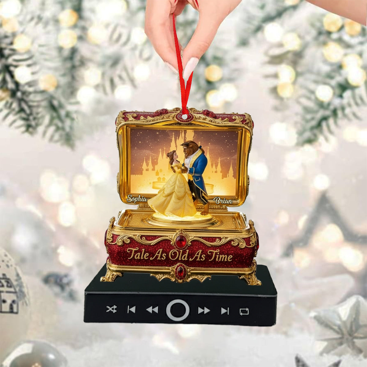 Tale As Old As Time - Personalized Couple Music Ornament