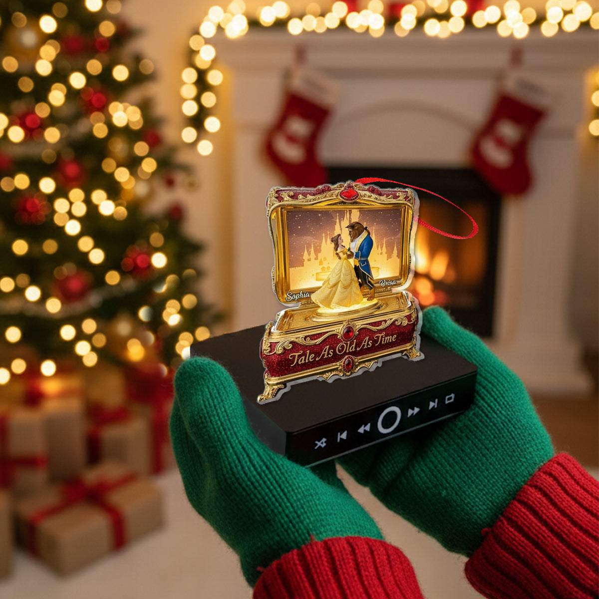 Tale As Old As Time - Personalized Couple Music Ornament