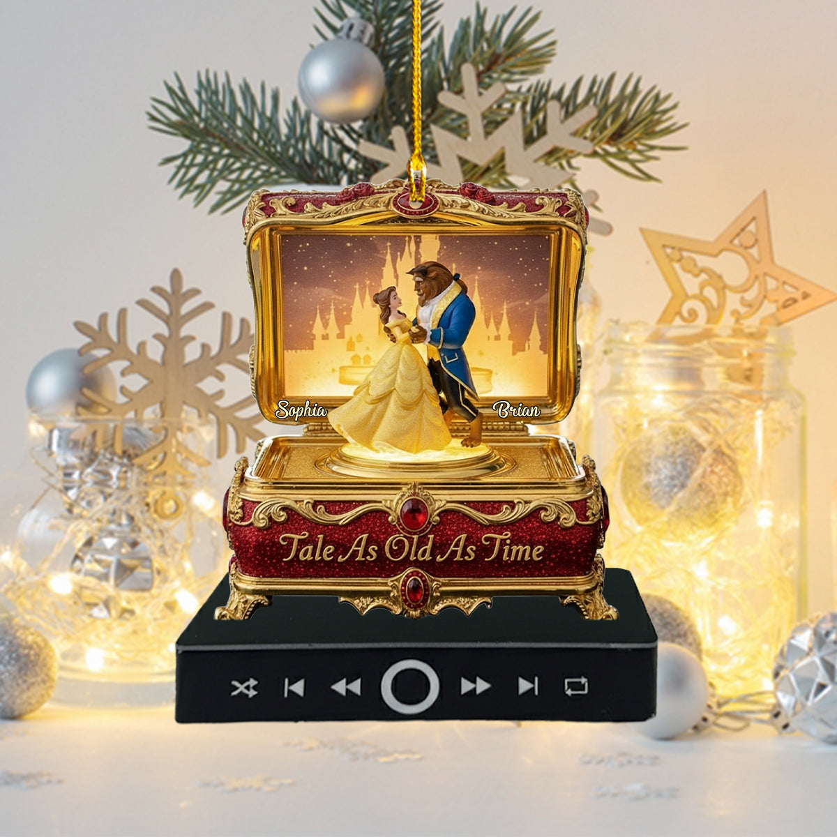 Tale As Old As Time - Personalized Couple Music Ornament