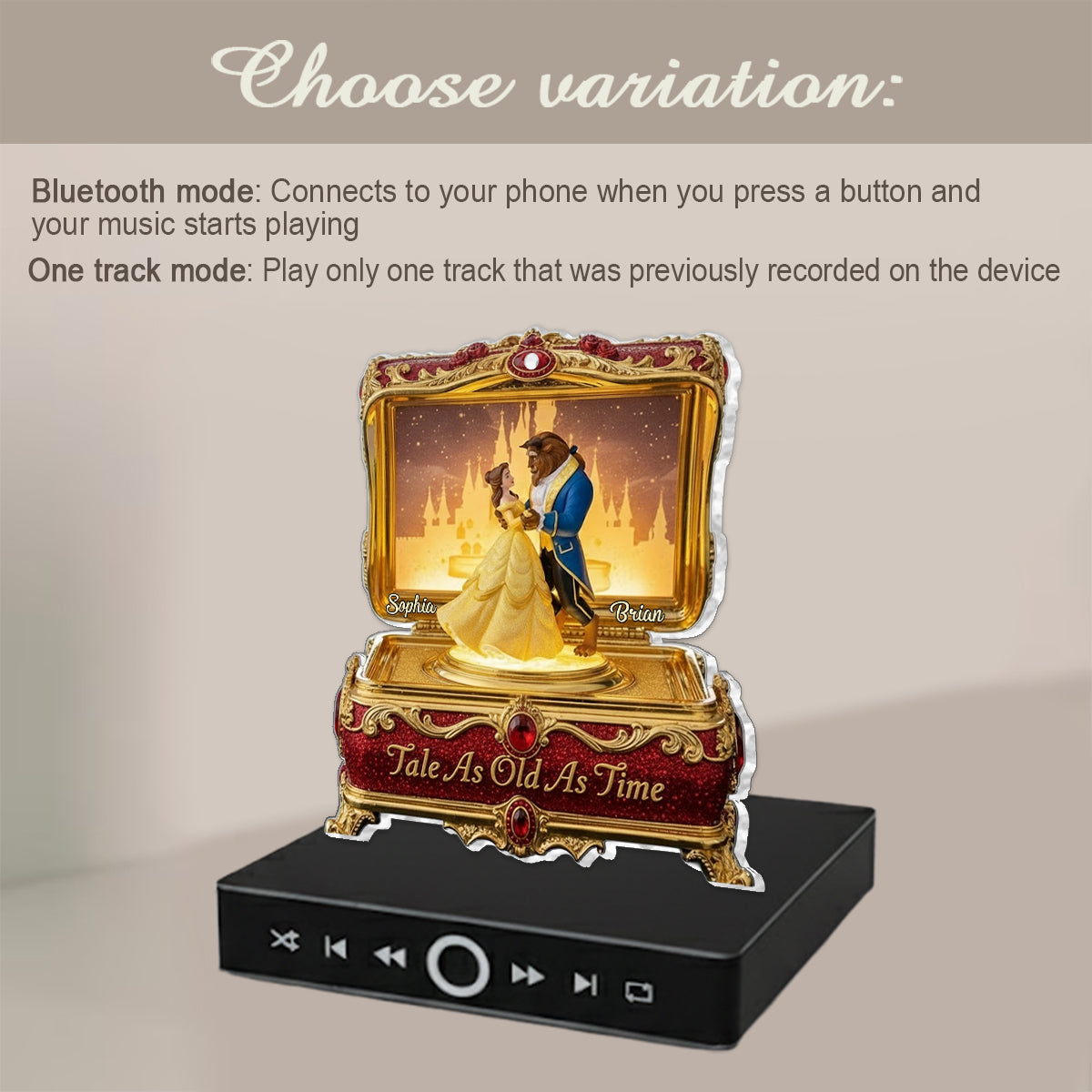 Tale As Old As Time - Personalized Couple Music Ornament