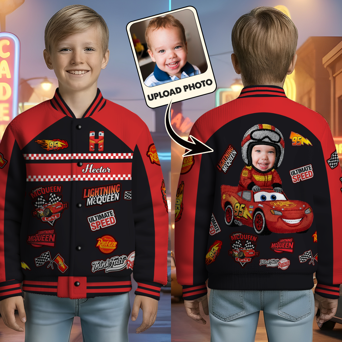 Cars Cartoon - Personalized Cars Varsity Jacket