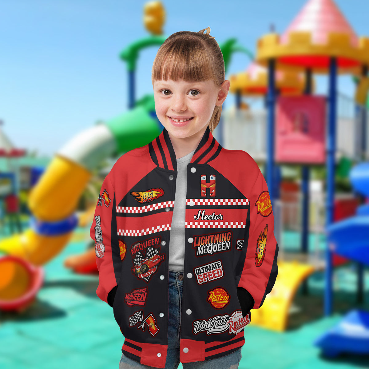 Cars Cartoon - Personalized Cars Varsity Jacket