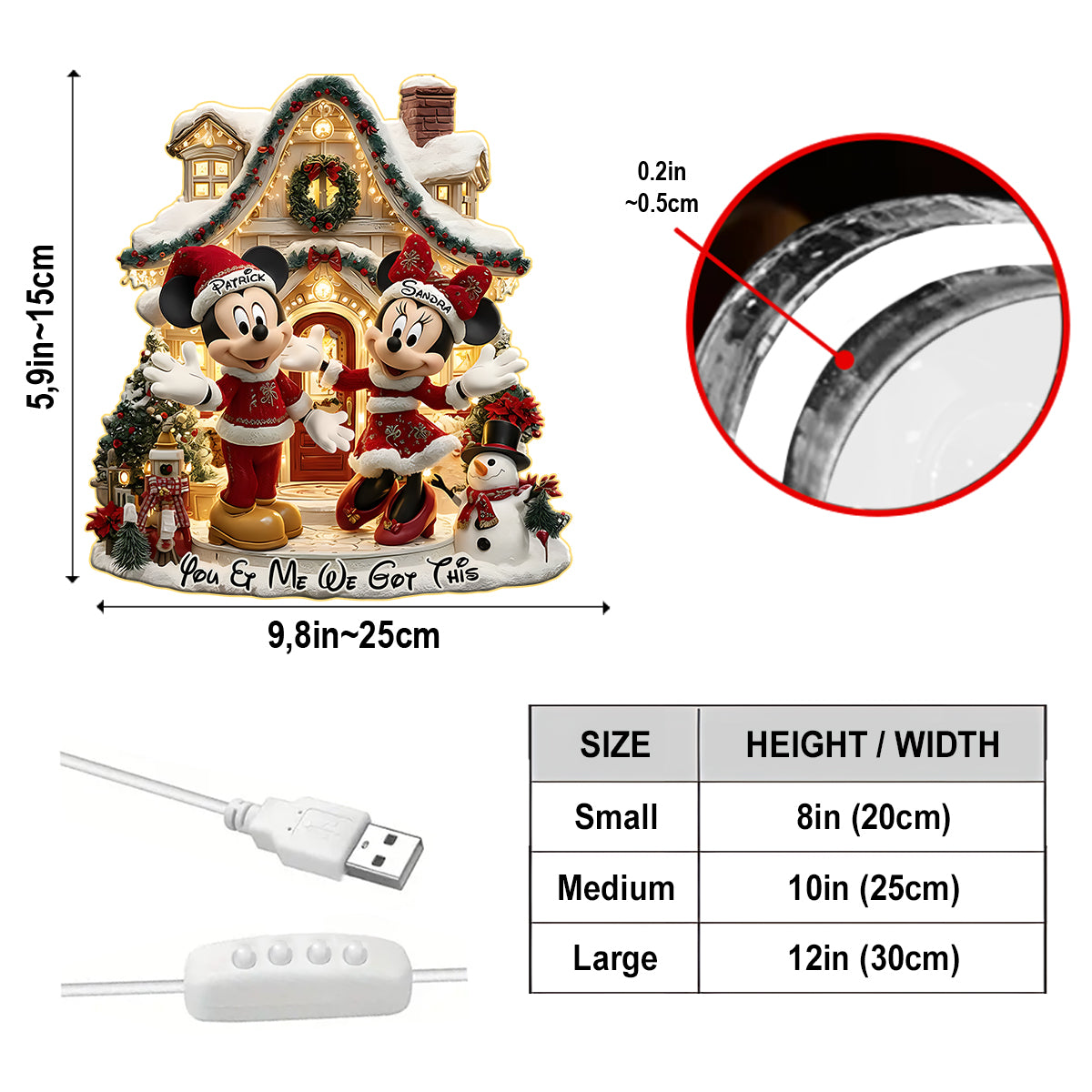 You And Me We Got Thi s - Personalized Mouse Acrylic LED Night Light