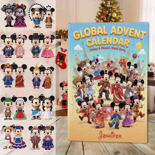 Global Advent Calendar, Traditional Costumes - Personalized Mouse Advent Calendar With Ornaments