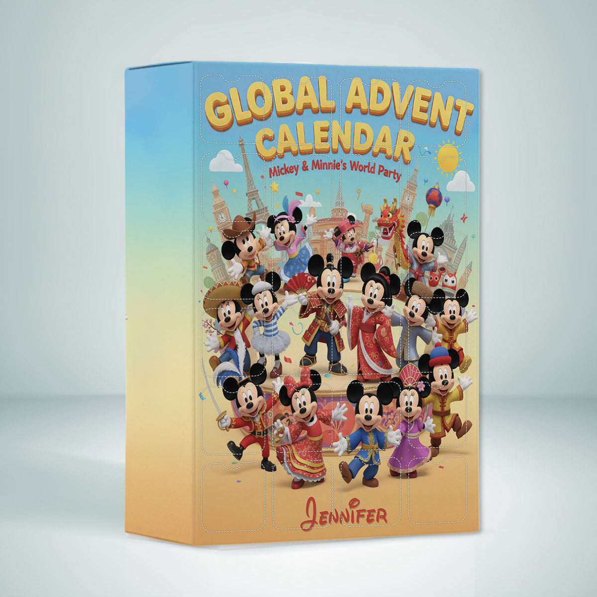 Global Advent Calendar, Traditional Costumes - Personalized Mouse Advent Calendar With Ornaments