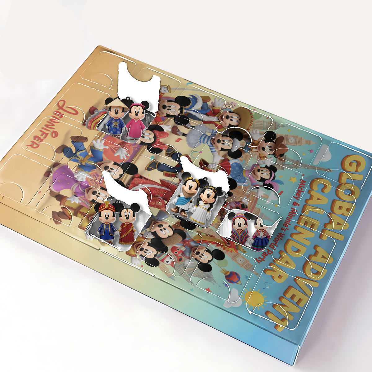 Global Advent Calendar, Traditional Costumes - Personalized Mouse Advent Calendar With Ornaments
