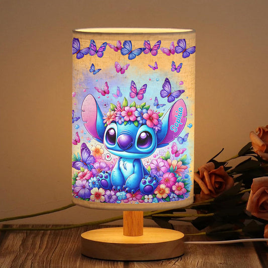 Blue Ohana - Personalized Ohana Table Lamp with Wood Base