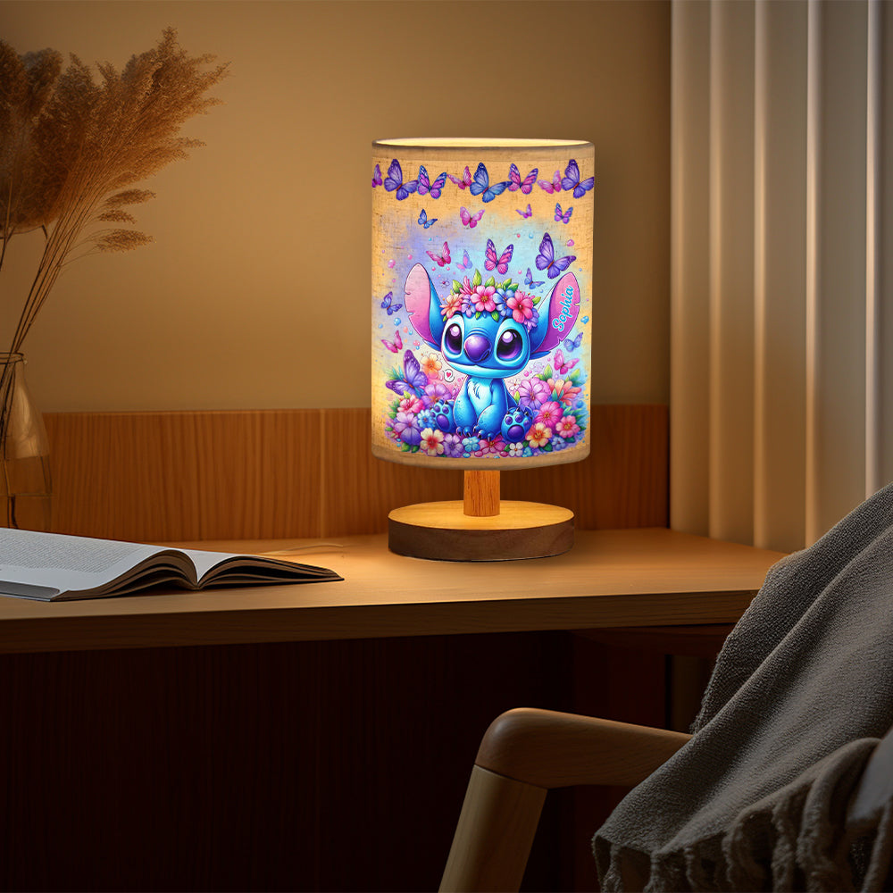 Blue Ohana - Personalized Ohana Table Lamp with Wood Base