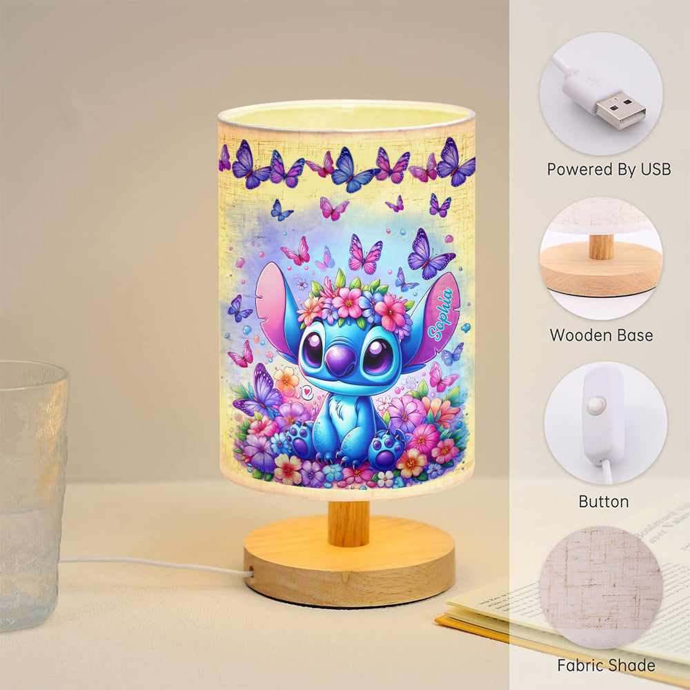 Blue Ohana - Personalized Ohana Table Lamp with Wood Base