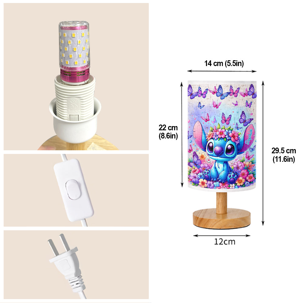 Blue Ohana - Personalized Ohana Table Lamp with Wood Base