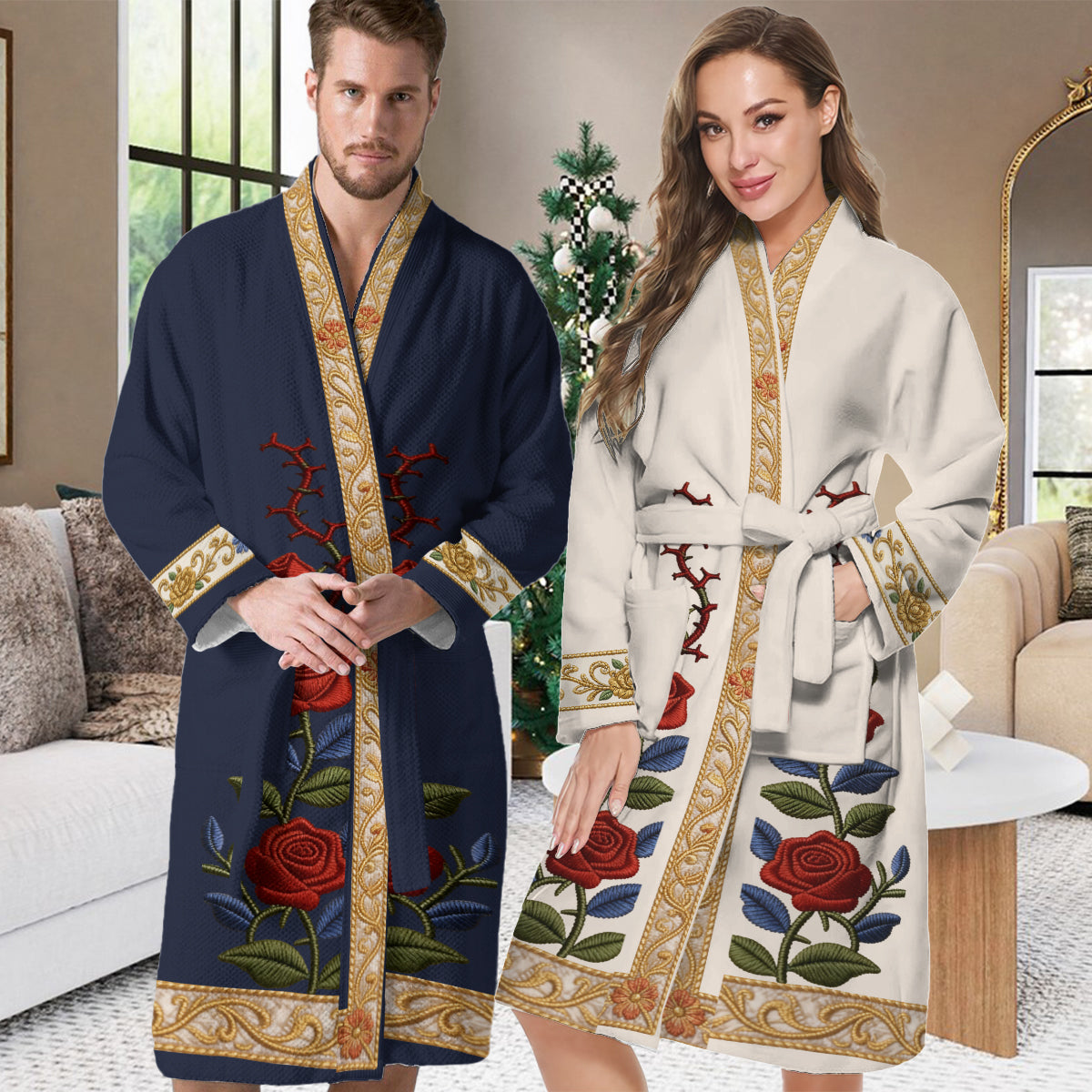 Tale As Old As Time - Personalized Beauty And The Beast Pajama Kimono Robe