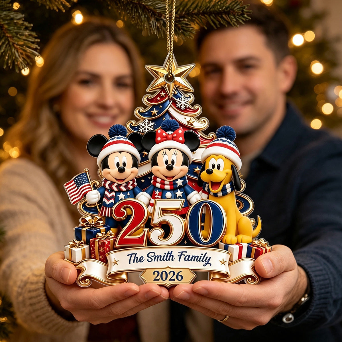 250th Anniversary Christmas - Personalized Mouse Premium 3D Ornament