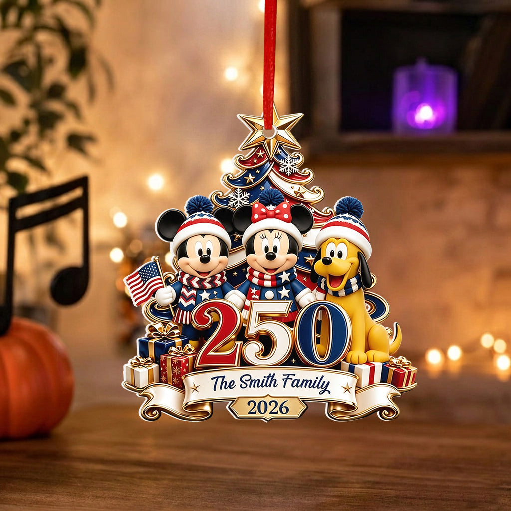 250th Anniversary Christmas - Personalized Mouse Premium 3D Ornament