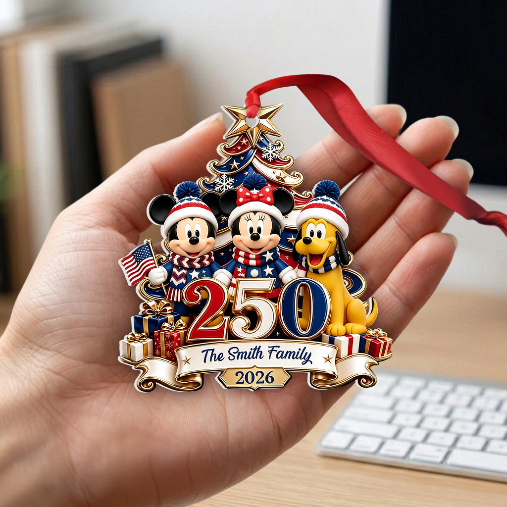 250th Anniversary Christmas - Personalized Mouse Premium 3D Ornament