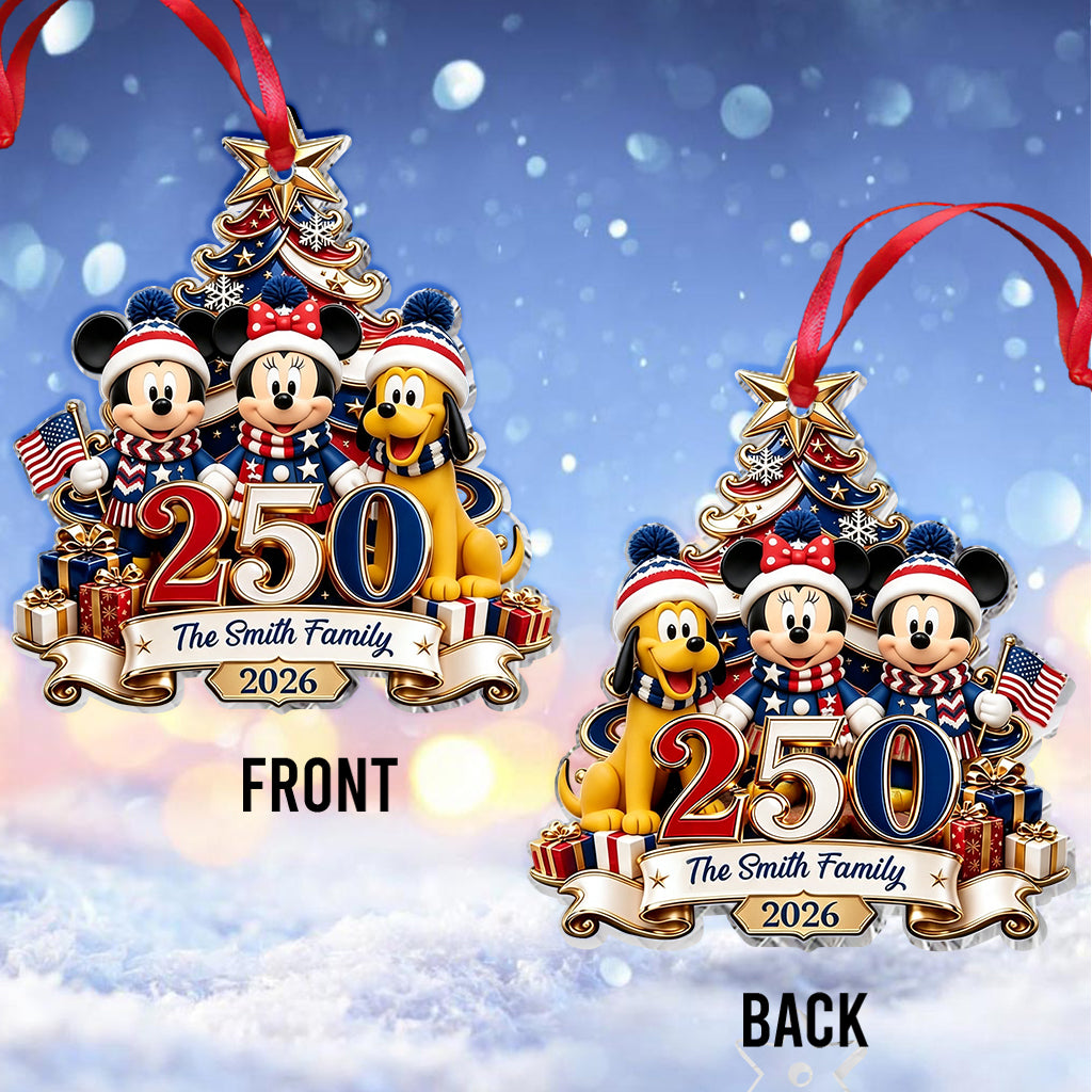 250th Anniversary Christmas - Personalized Mouse Premium 3D Ornament