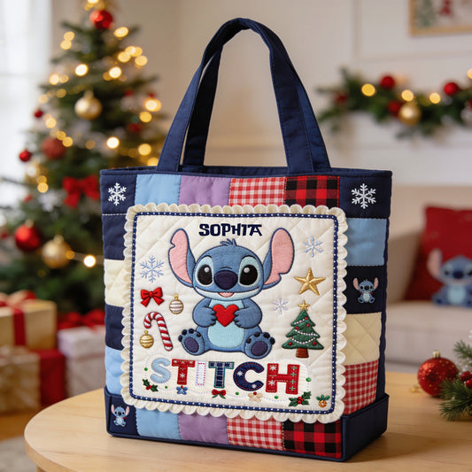 Merry Christmas - Personalized Ohana Quilted Tote Bag