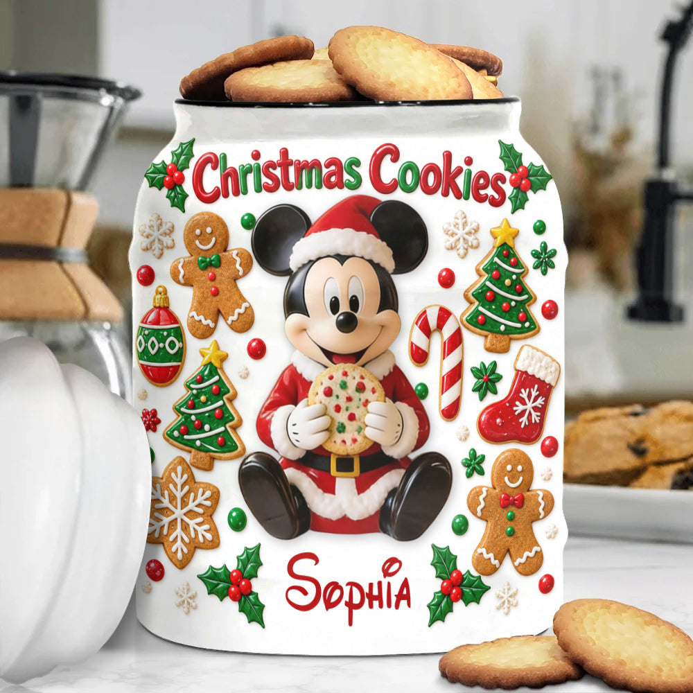 Merry Christmas - Personalized Mouse Cookie Jar