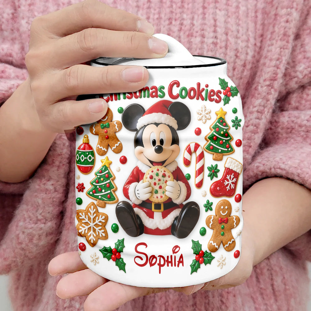 Merry Christmas - Personalized Mouse Cookie Jar