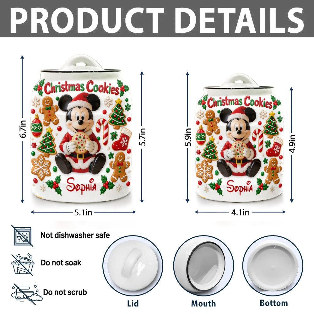 Merry Christmas - Personalized Mouse Cookie Jar