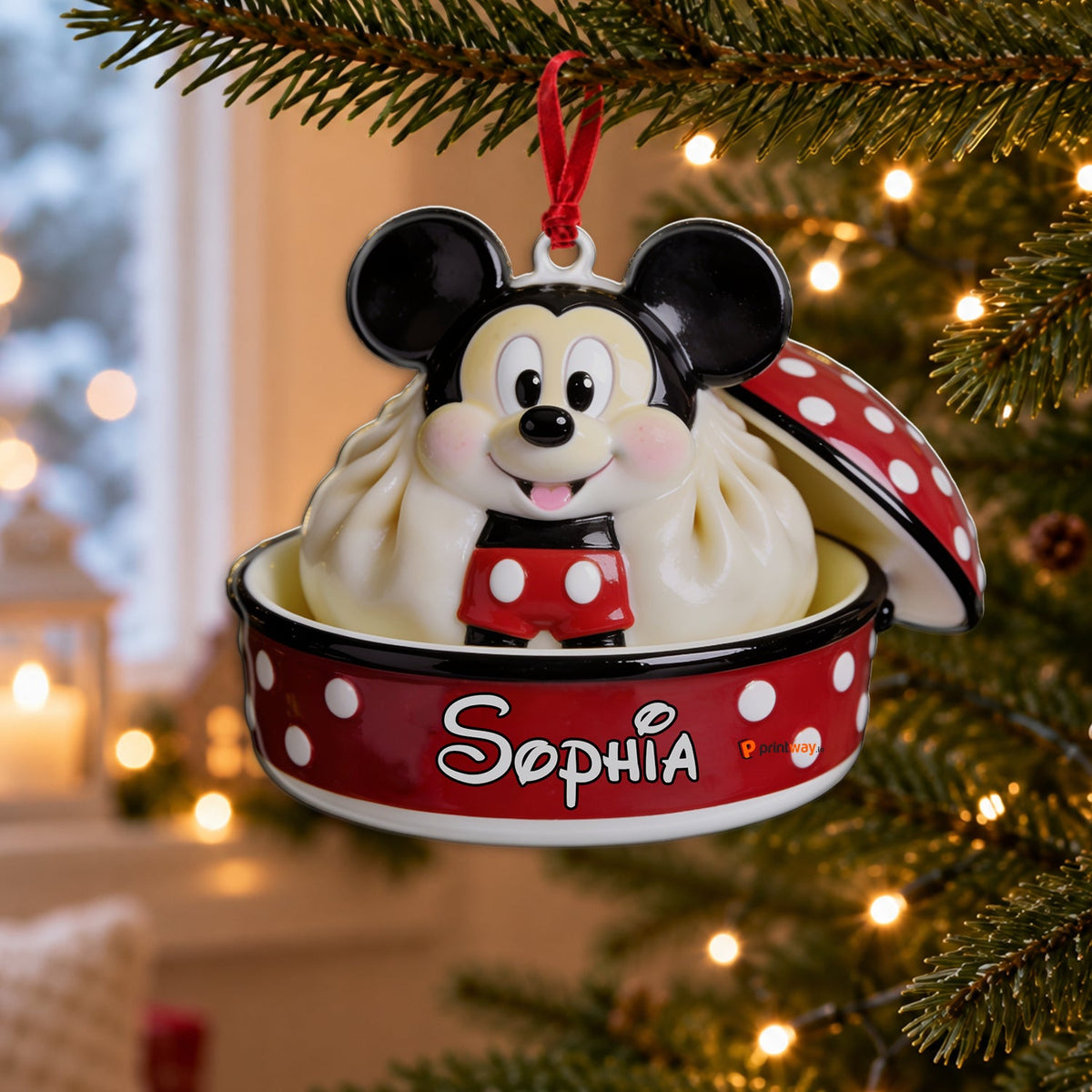 Magic Dumpling - Personalized Mouse Custom Shape Ceramic Ornament