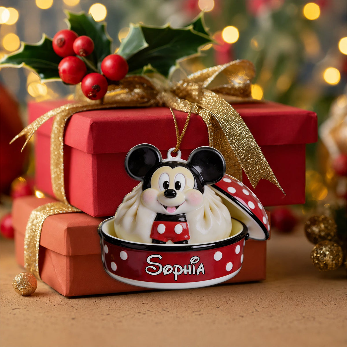 Magic Dumpling - Personalized Mouse Custom Shape Ceramic Ornament