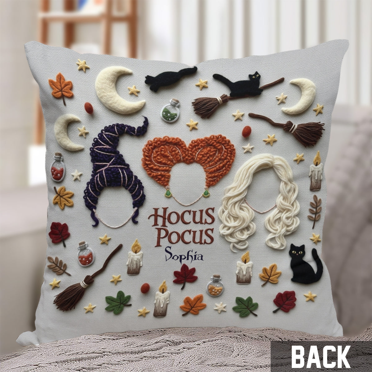 The Sanderson Sisters - Personalized Three Witches Throw Pillow