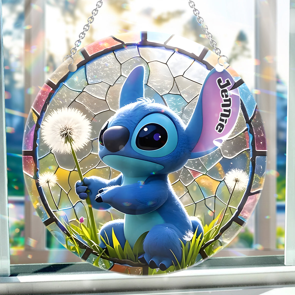 Dandelion Dreams - Personalized Ohana Window Hanging Suncatcher Ornament