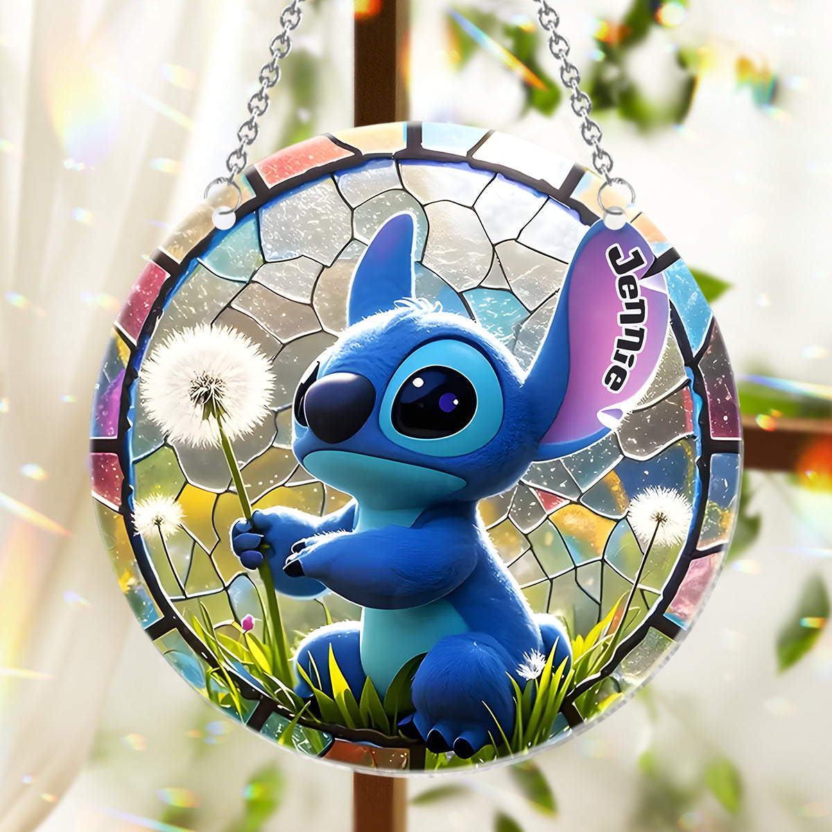 Dandelion Dreams - Personalized Ohana Window Hanging Suncatcher Ornament