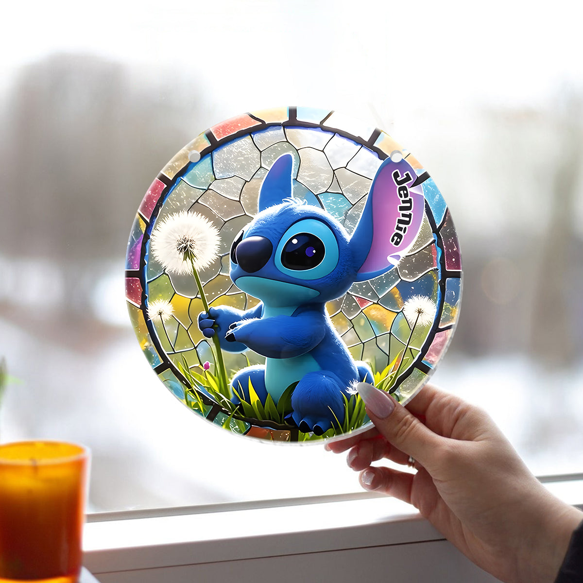 Dandelion Dreams - Personalized Ohana Window Hanging Suncatcher Ornament