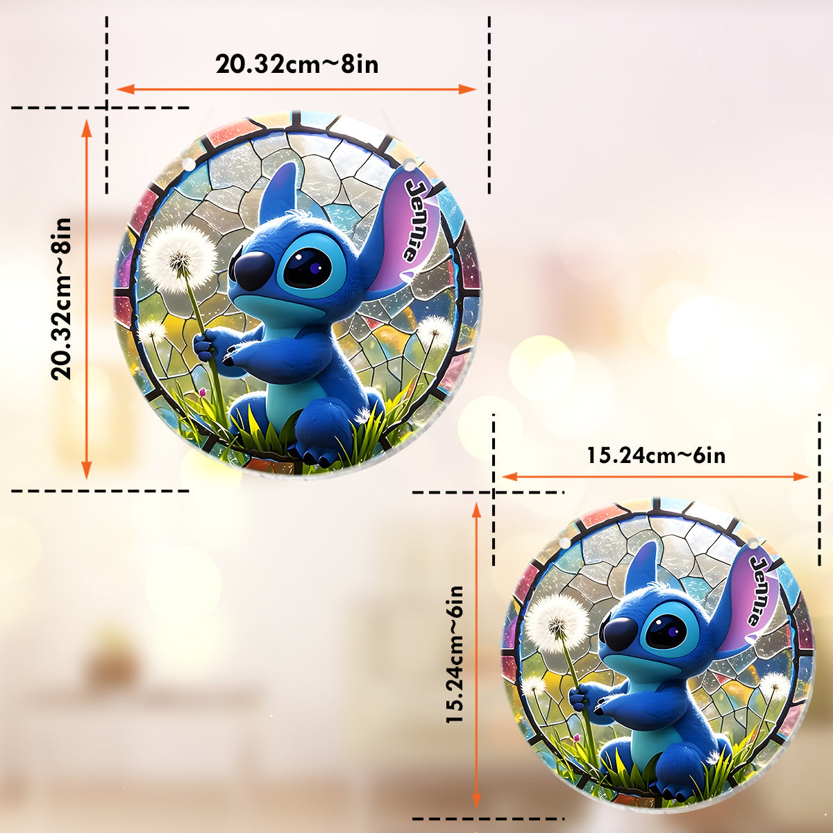 Dandelion Dreams - Personalized Ohana Window Hanging Suncatcher Ornament