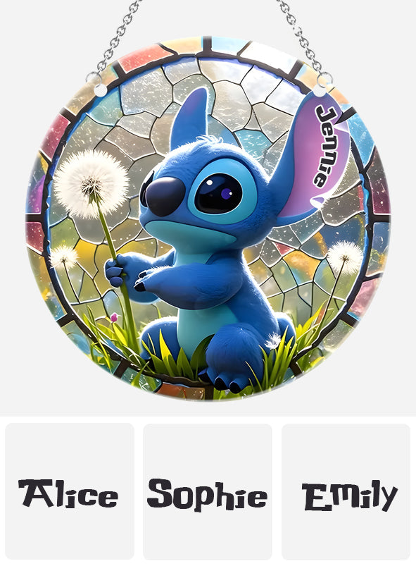 Dandelion Dreams - Personalized Ohana Window Hanging Suncatcher Ornament