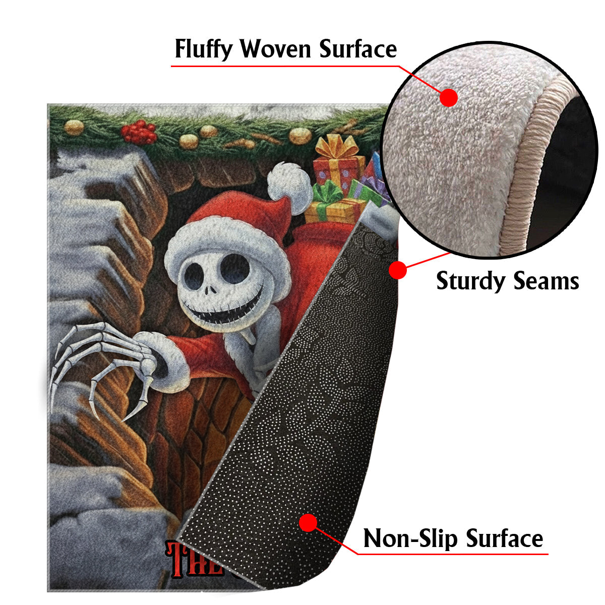 Merry Christmas - Personalized Nightmare Non-Slip Tufted Rug