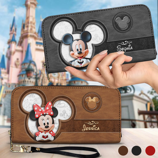 Magical Moment - Personalized Mouse Leather Long Wallet