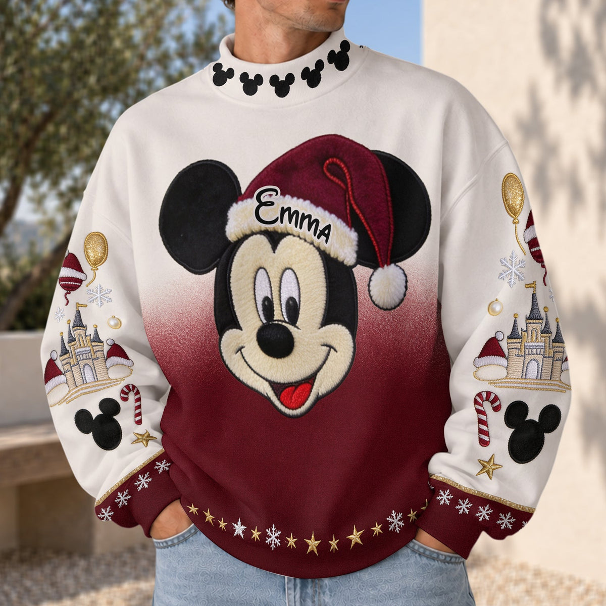 Magical Christmas - Personalized Mouse Mock Neck Sweatshirt