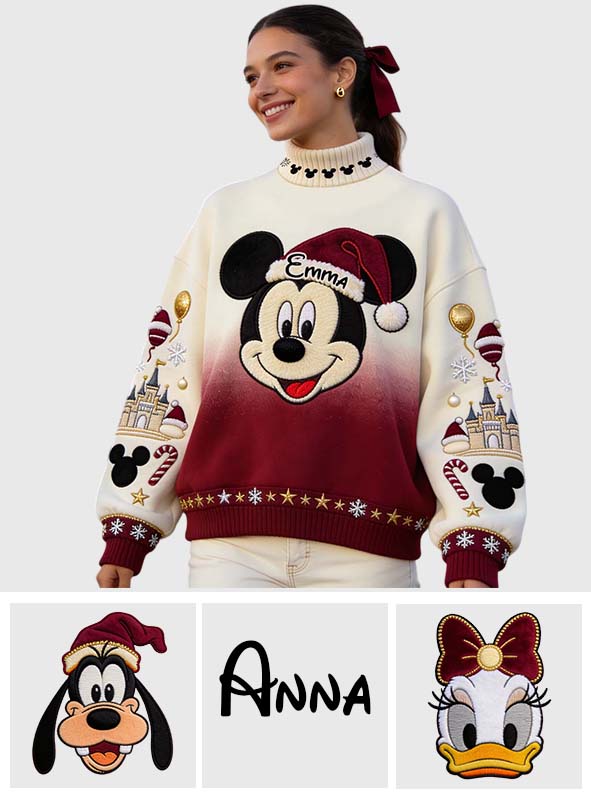 Magical Christmas - Personalized Mouse Mock Neck Sweatshirt
