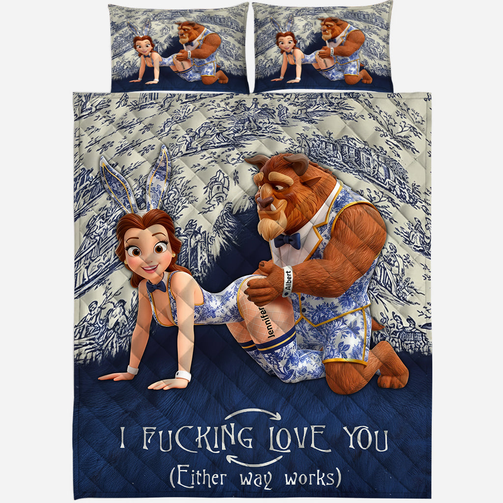 I Love You - Personalized Mouse Quilt Set