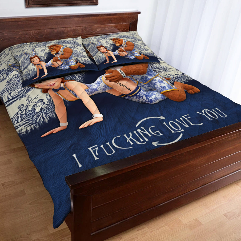 I Love You - Personalized Mouse Quilt Set