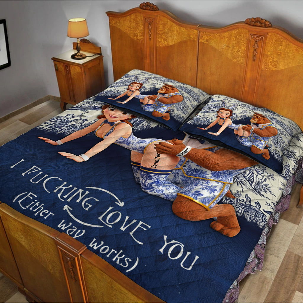 I Love You - Personalized Mouse Quilt Set